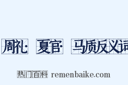 周礼·夏官·马质反义词是什么意思的图片